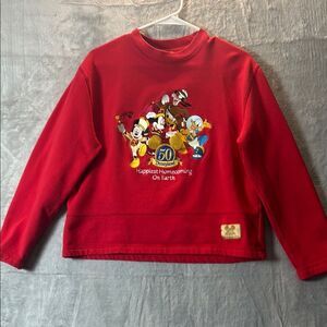 Disney 50th Anniversary Red Character Disneyland Crew Neck Sweatshirt Size Small